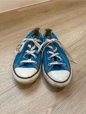 Converse Kids Blue Turquoise Canvas Low-Top Sneakers Chuck Taylor